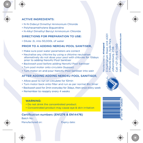 2L Nero4U® Pool Sanitiser for 50 000L