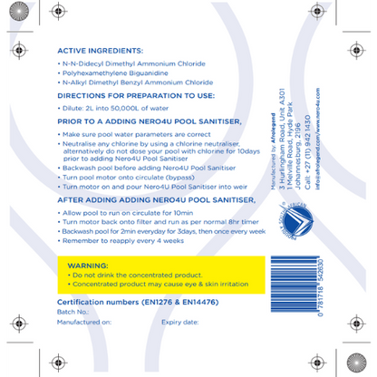 2L Nero4U® Pool Sanitiser for 50 000L